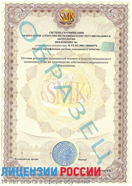 Образец сертификата соответствия (приложение) Белая Калитва Сертификат ISO 13485