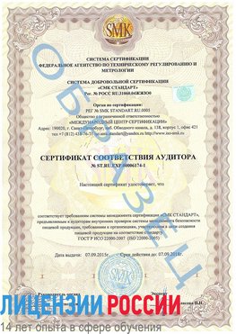 Образец сертификата соответствия аудитора №ST.RU.EXP.00006174-1 Белая Калитва Сертификат ISO 22000